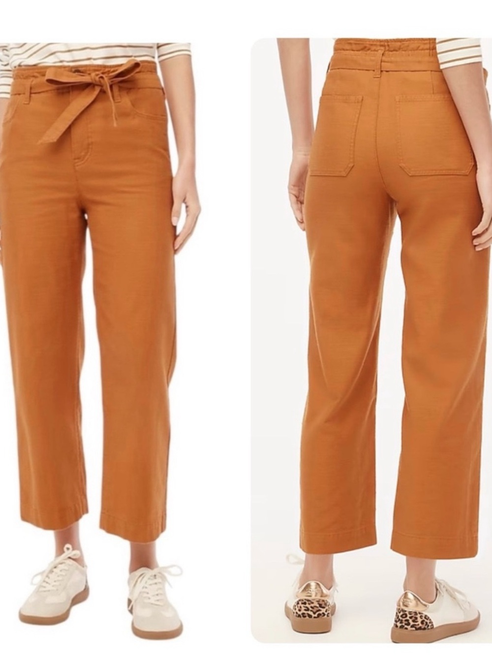 J. Crew Paper Bag Women’s Cropped Pants Sz 4 Cotton Feminine Capsule Rust